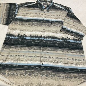 COLUMBIA X.CO Mens 3XT Beach Fishing Print Short Sleeve Button Down Casual Shirt